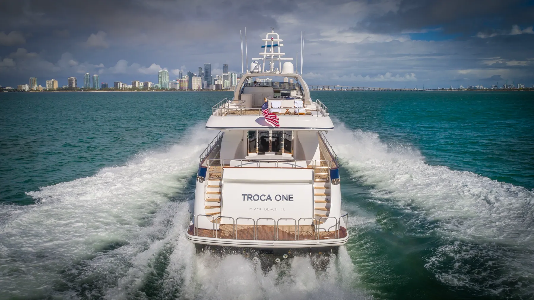 Troca One cruising the Fort Lauderdale waterway at sunset